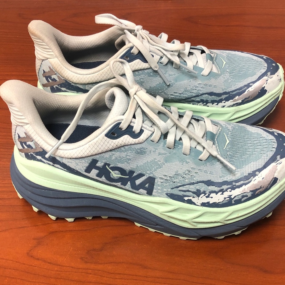 Hoka Women's Stinson 7 Light Blue/Mint Trail Running Shoes Sz 7.5b - Picture 3 of 7